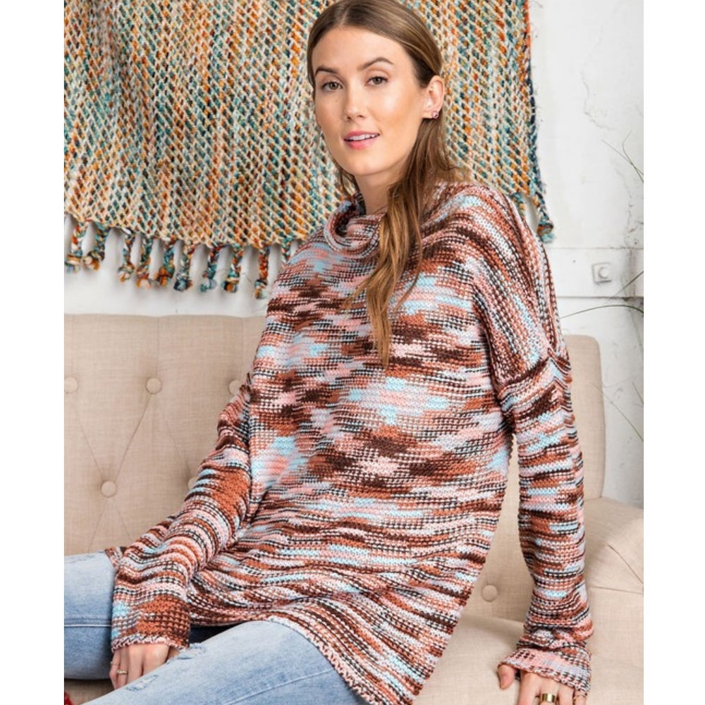 29766 Marbled Turtleneck Sweater - Picture 4 of 4